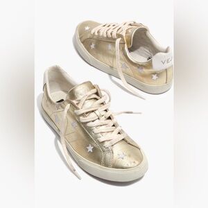VEJA x Madewell gold and white stars sneakers